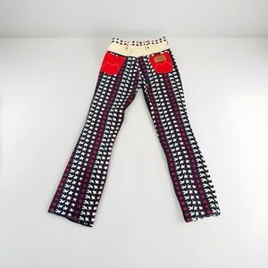 Vintage 70s Maverick Bell Bottom Jeans USA Made Size 7/8 Red White Blue Stars